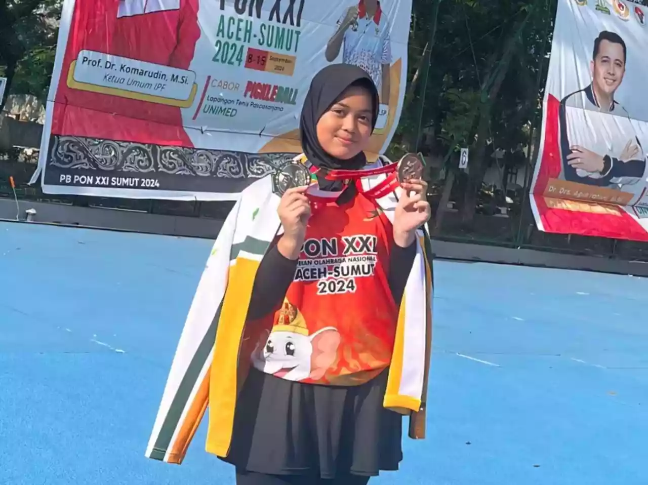 Atlet Asal Bontang Andi Reghina Az-Zahra Parenreng, Raih Dua Medali Cabor Pickleball di PON XXI Aceh 2024