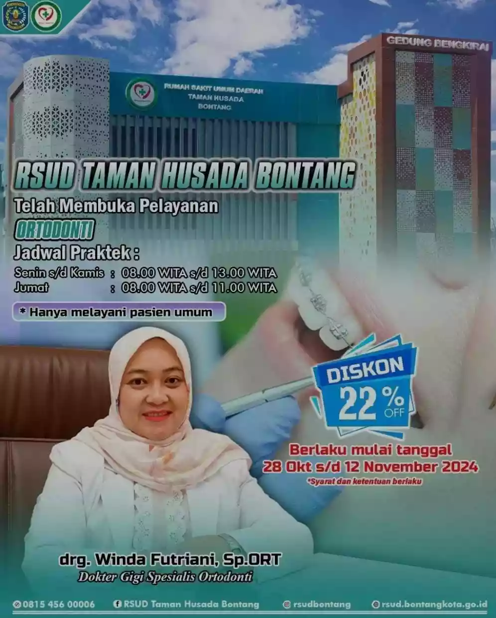 Dua Layanan Baru RSUD Taman Husada Bontang,  Ortopedi & Ortodonti Buka 28 Oktober