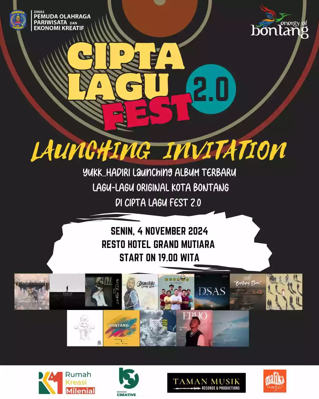 Cipta Lagu Festival 2.0 Bakal Meluncurkan Album Lagu-lagu  Original Karya Musisi  Lokal Bontang