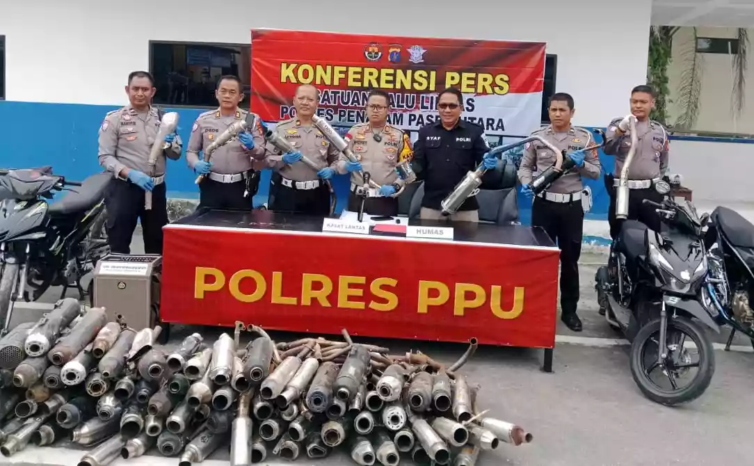 Polres PPU Sita Ratusan Knalpot Brong dan Puluhan Motor dalam Waktu 3 Bulan