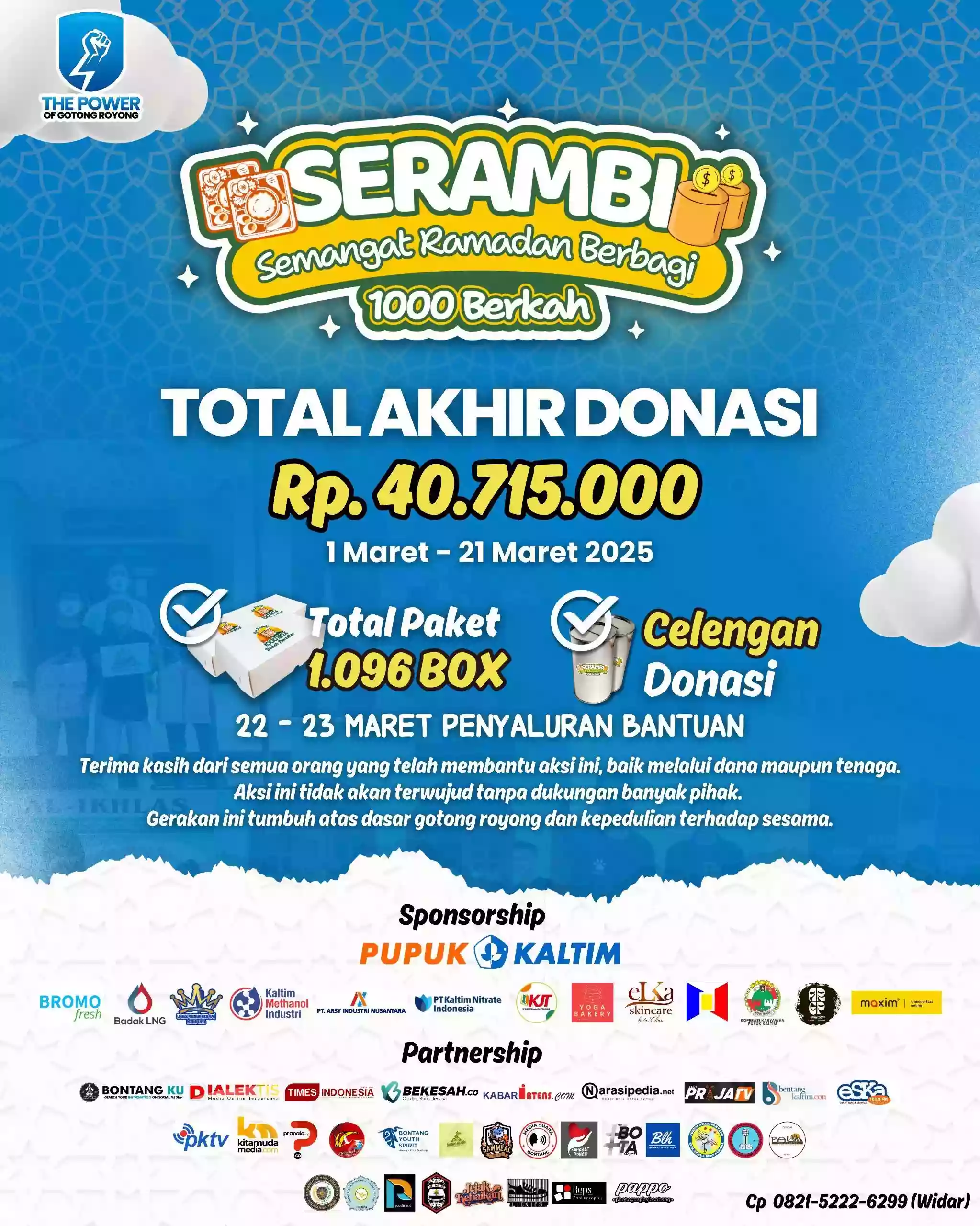 Update SERAMBI 1000 BERKAH Bontang: Donasi Terkumpul Rp40juta