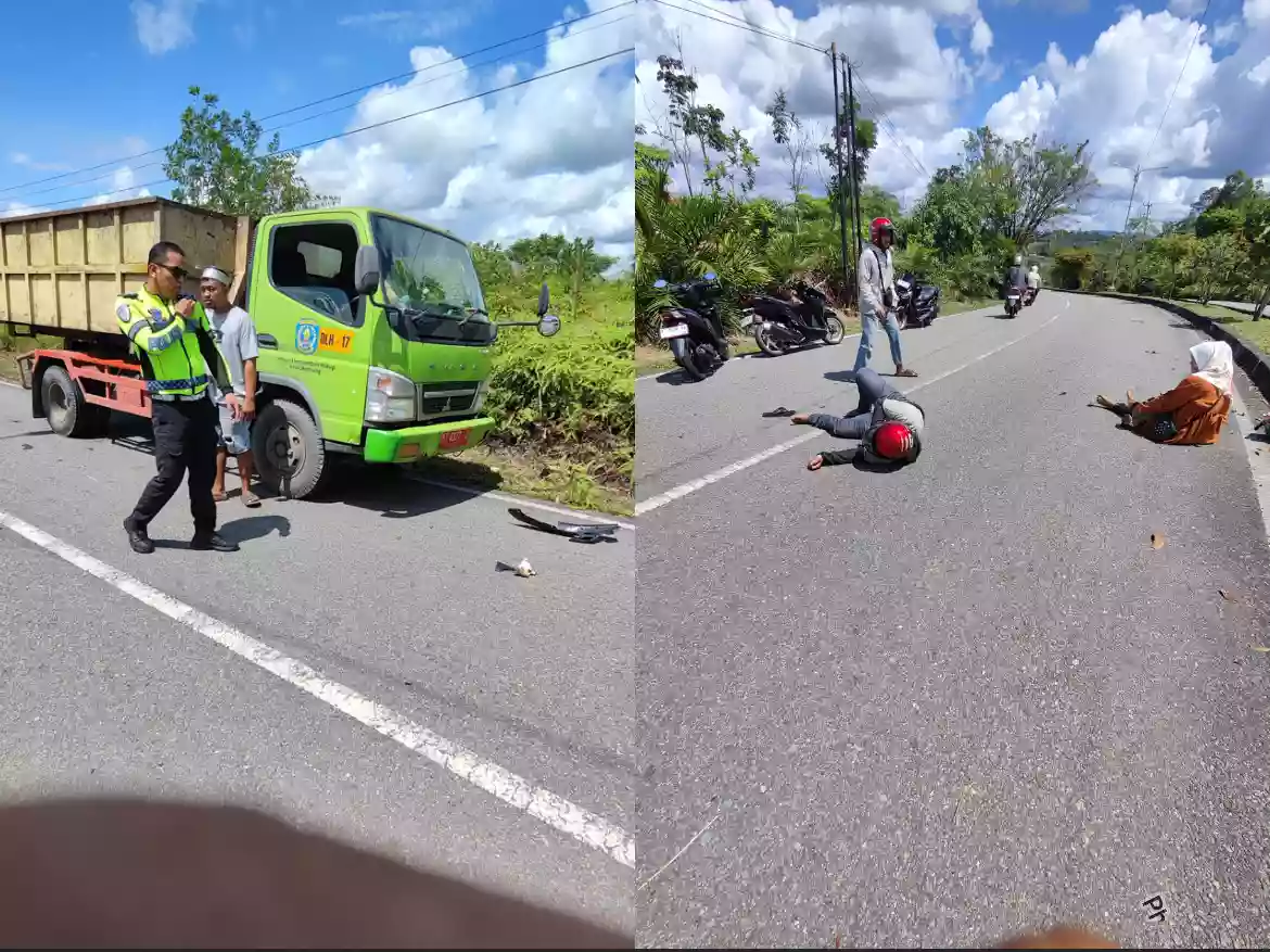 Tabrak Truk Sampah Sedang Parkir Milik DLH Bontang, Pengendara Motor Alami Patah Kaki Bagian Kiri