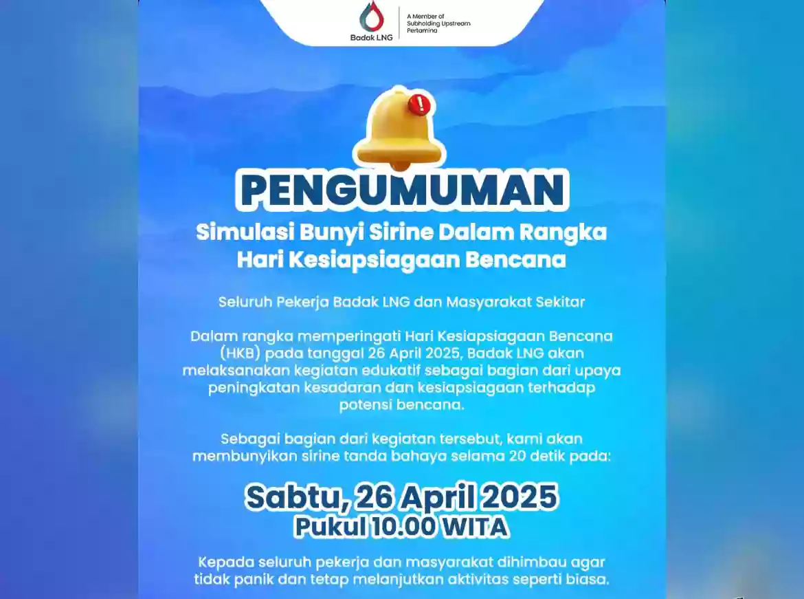 Warga Bontang Diimbau Tidak Panik saat Simulasi Sirine Badak LNG