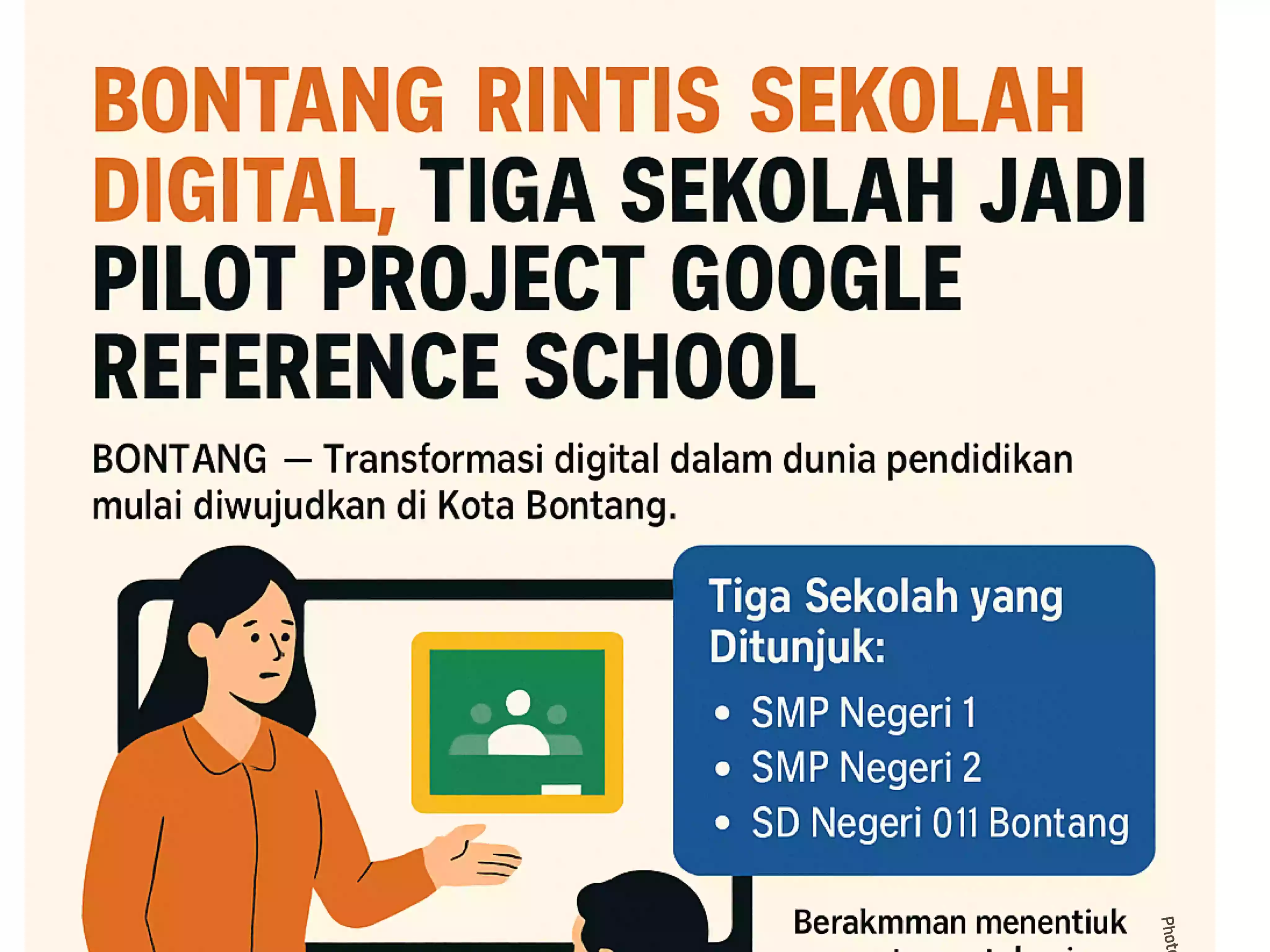 Bontang Rintis Sekolah Digital, Tiga Sekolah Jadi Pilot Project Sekolah Rujukan Google