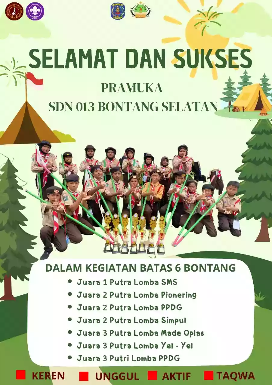 Tim Pramuka SDN 013 BS Borong 7 Piala  di Ajang Battle Arena Of Scout Ke- 6