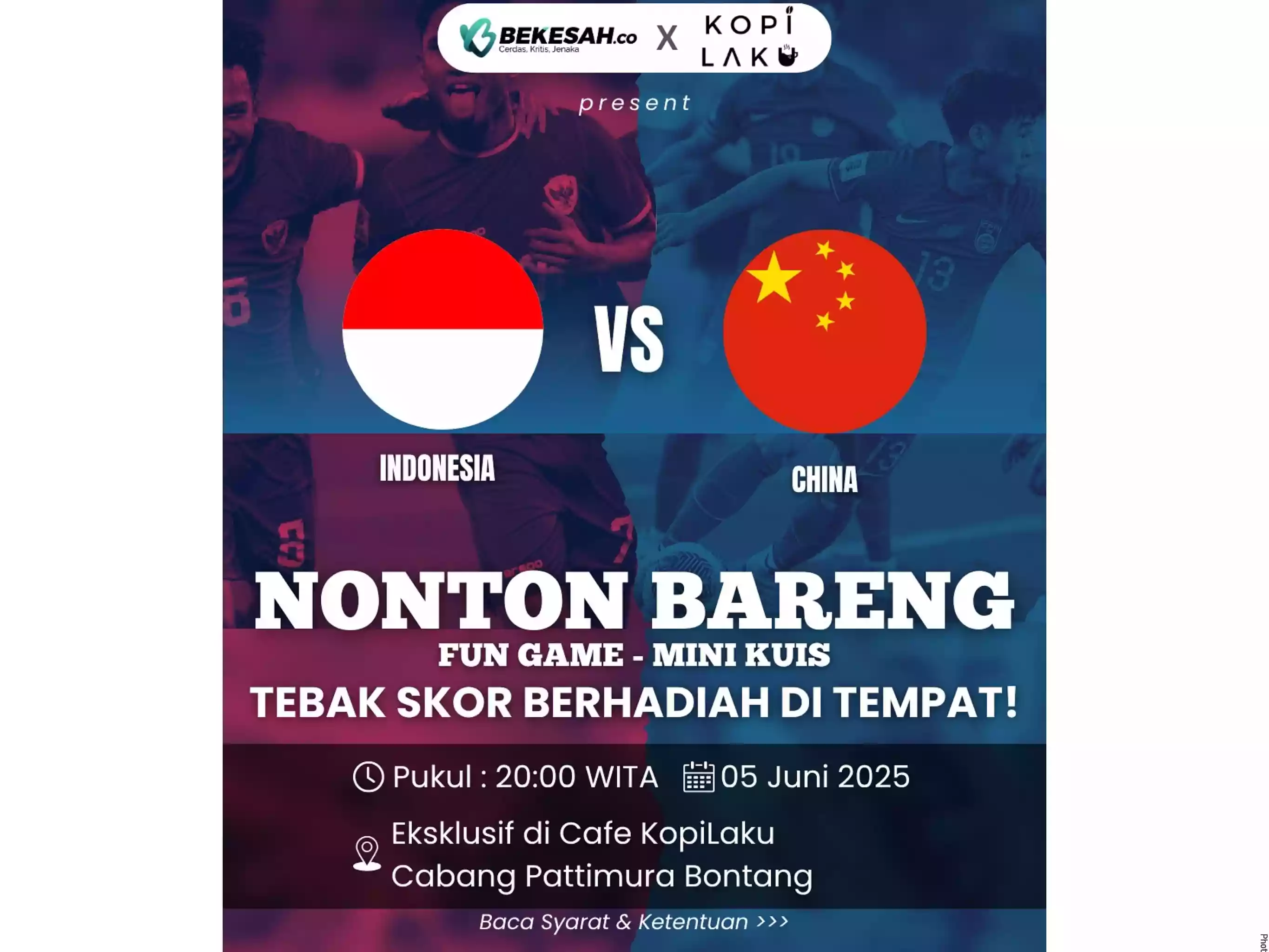 KopiLaku x Bekesah.co Gelar Nobar Timnas Indonesia vs China di Bontang, Temukan Banyak Hadiahnya