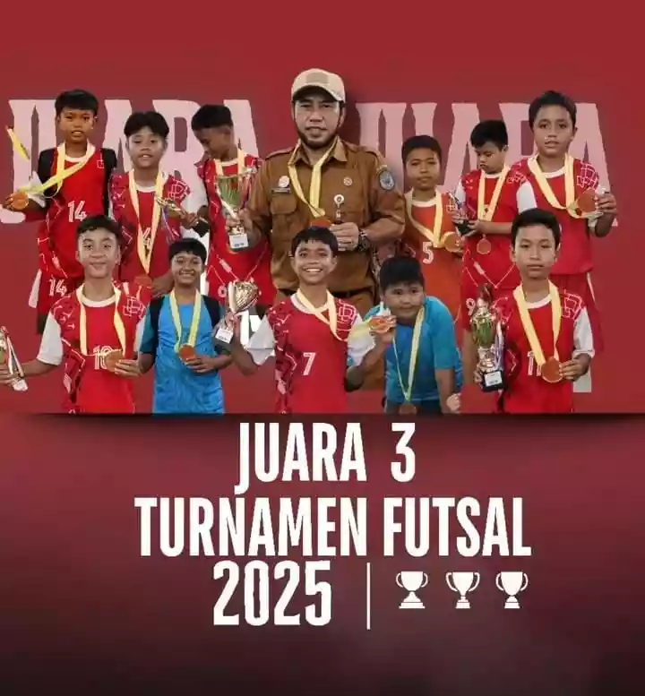 Ikut Turnamen Antar SD se-Bontang, Tim Futsal SDN 001 BU Berhasil Jadi Juara 3