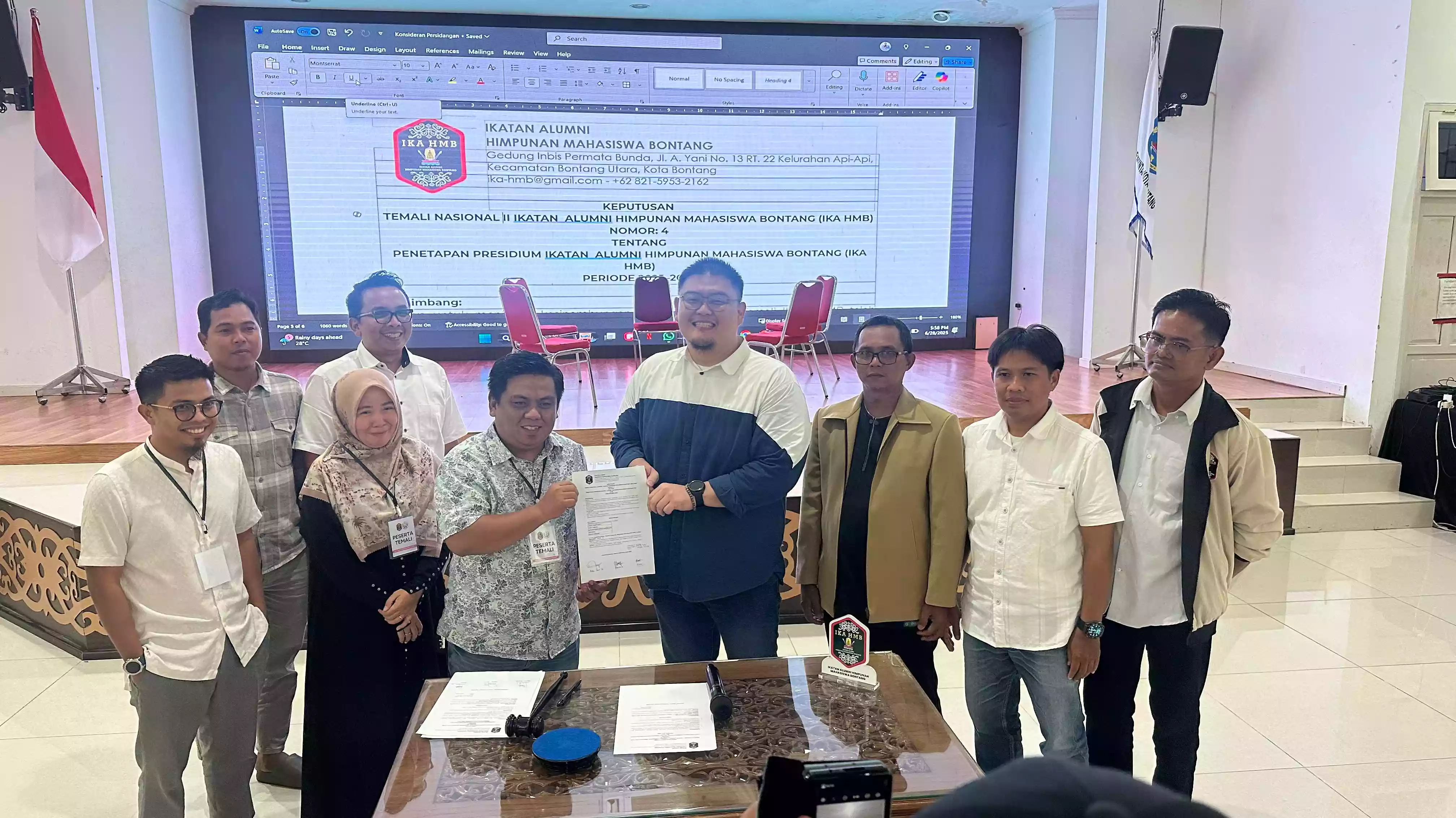 Sah! Adipt Maraja Terpilih sebagai Ketua IKA HMB dalam Temu Alumni Nasional di Bontang