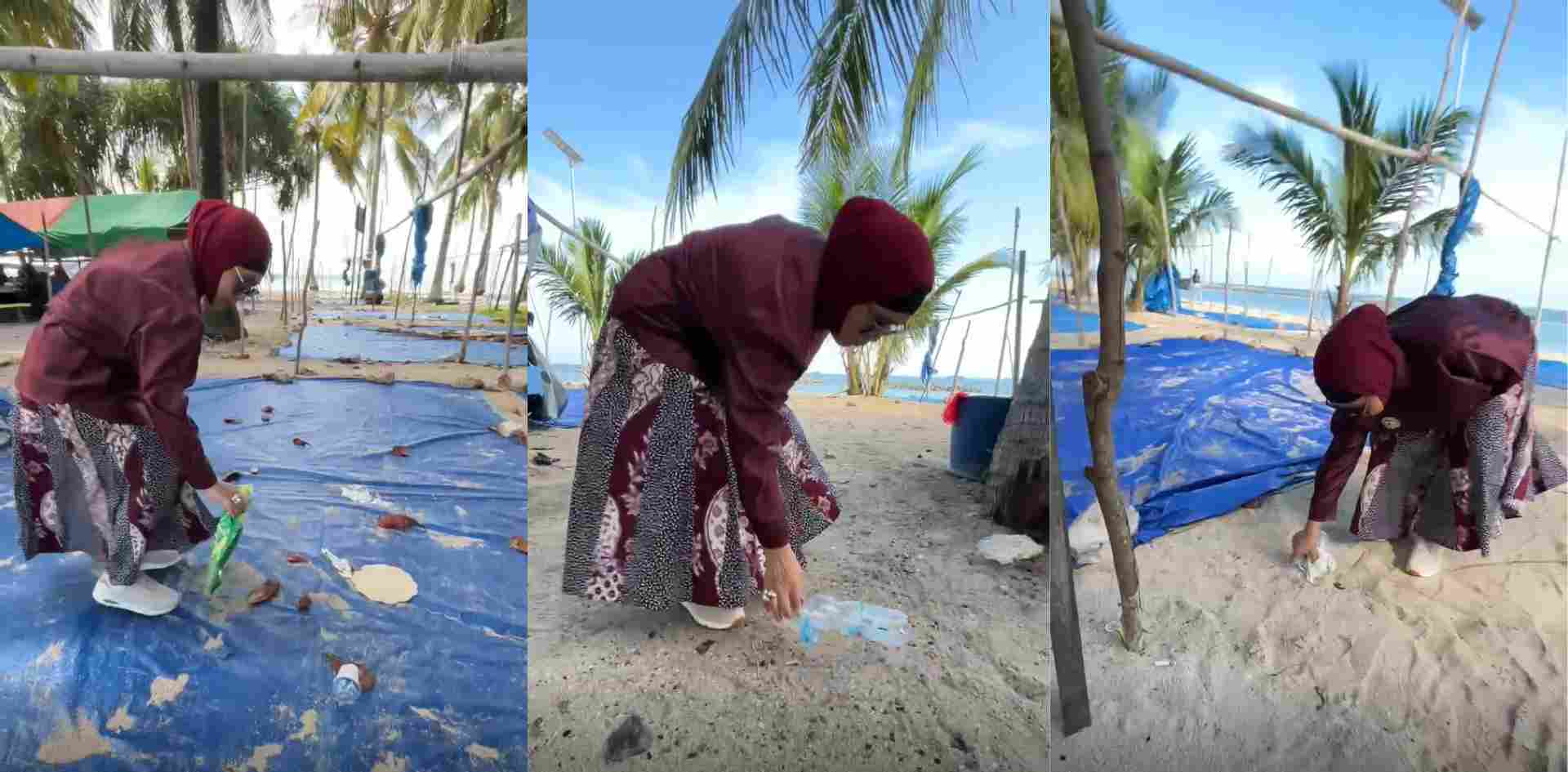 Wali Kota Bontang Pungut Sampah Pakai Tangan di Pulau Beras Basah