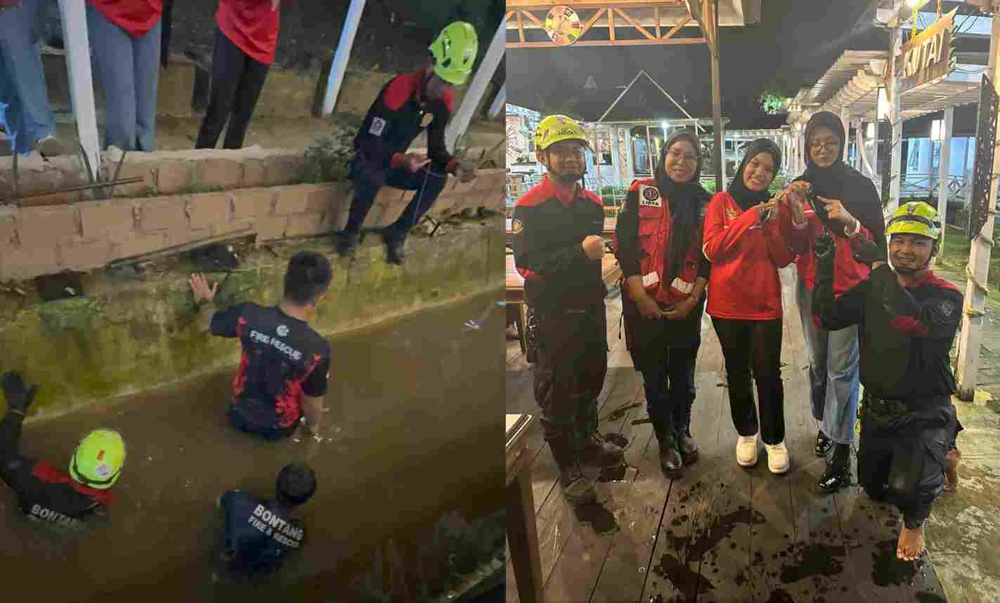 Kunci Motor Jatuh ke Kolam Juga Jadi Urusan Petugas Damkar Bontang
