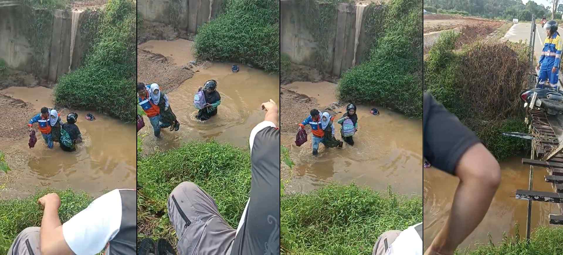 Jembatan Guntung di Bontang Bikin Ibu dan Anak Terperosok ke Sungai