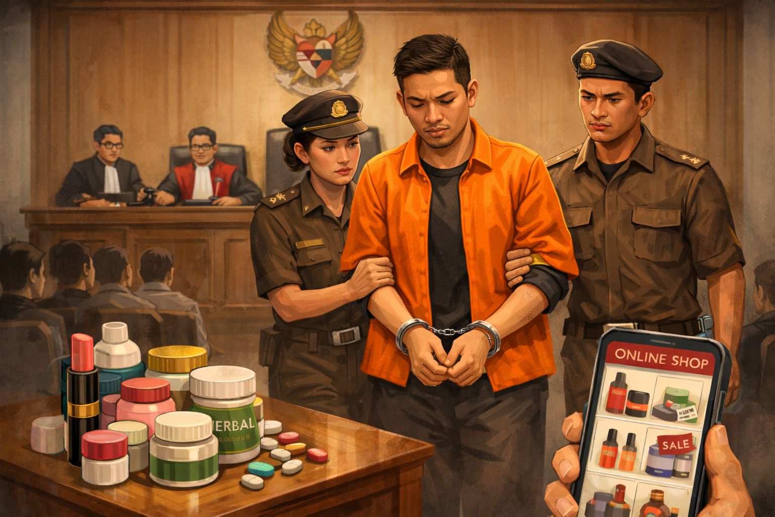 Diduga Jual Kosmetik dan Obat Herbal Tanpa Izin, Pengusaha Olshop di Bontang Diseret ke Pengadilan