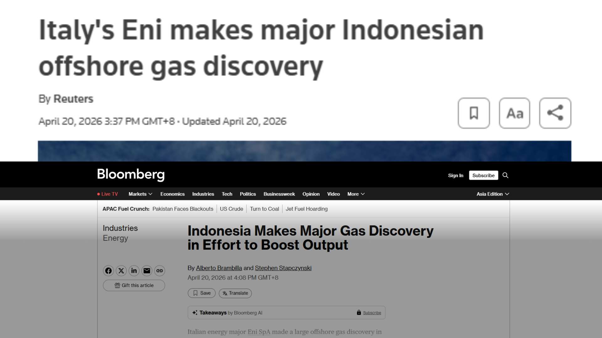 Dua Media Asing Soroti Penemuan Gas Besar di Lepas Pantai Kaltim, Apa Kata Mereka?