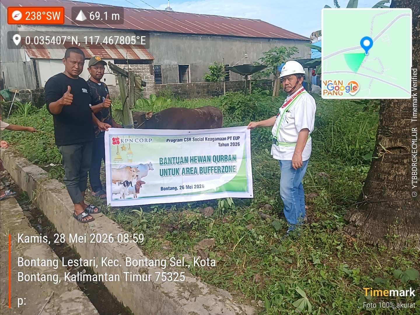 PT EUP Bontang Salurkan 16 Hewan Kurbar ke 7 RT Sekitar Perusahaan Pada Perayaan Idul Adha