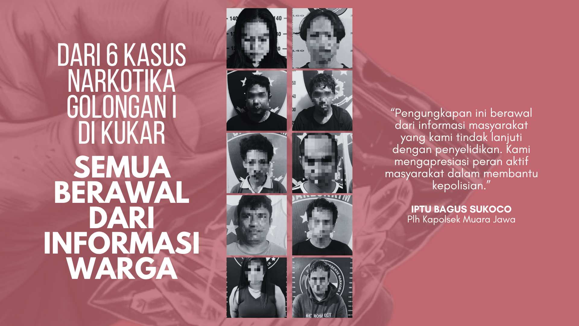 Dari 6 Kasus Narkotika Golongan I di Kukar: Semua Berawal dari Informasi Warga
