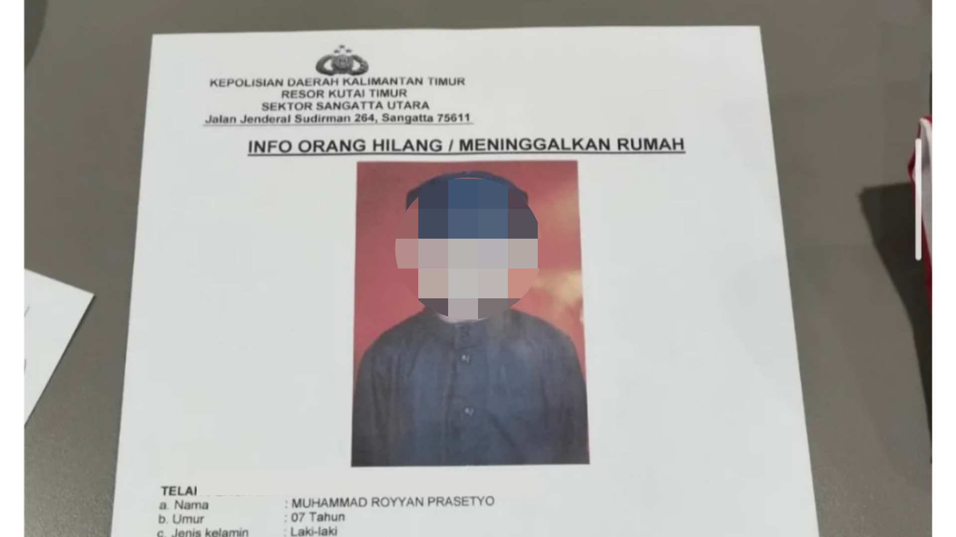 Kronologi Penculikan Anak di Kutim: Ditinggal Ibu Buang Sampah, Pelaku Disebut Sudah di Sekitar Rumah sejak Siang