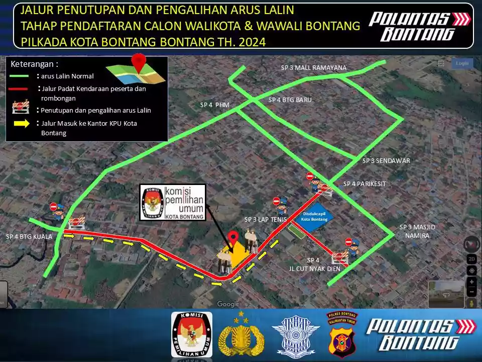 Hindari Macet, Catat Rekayasa Lalu Lintas saat Pendaftaran Bapaslon Wali Kota Bontang 27 Agustus Besok, Ini Rutenya