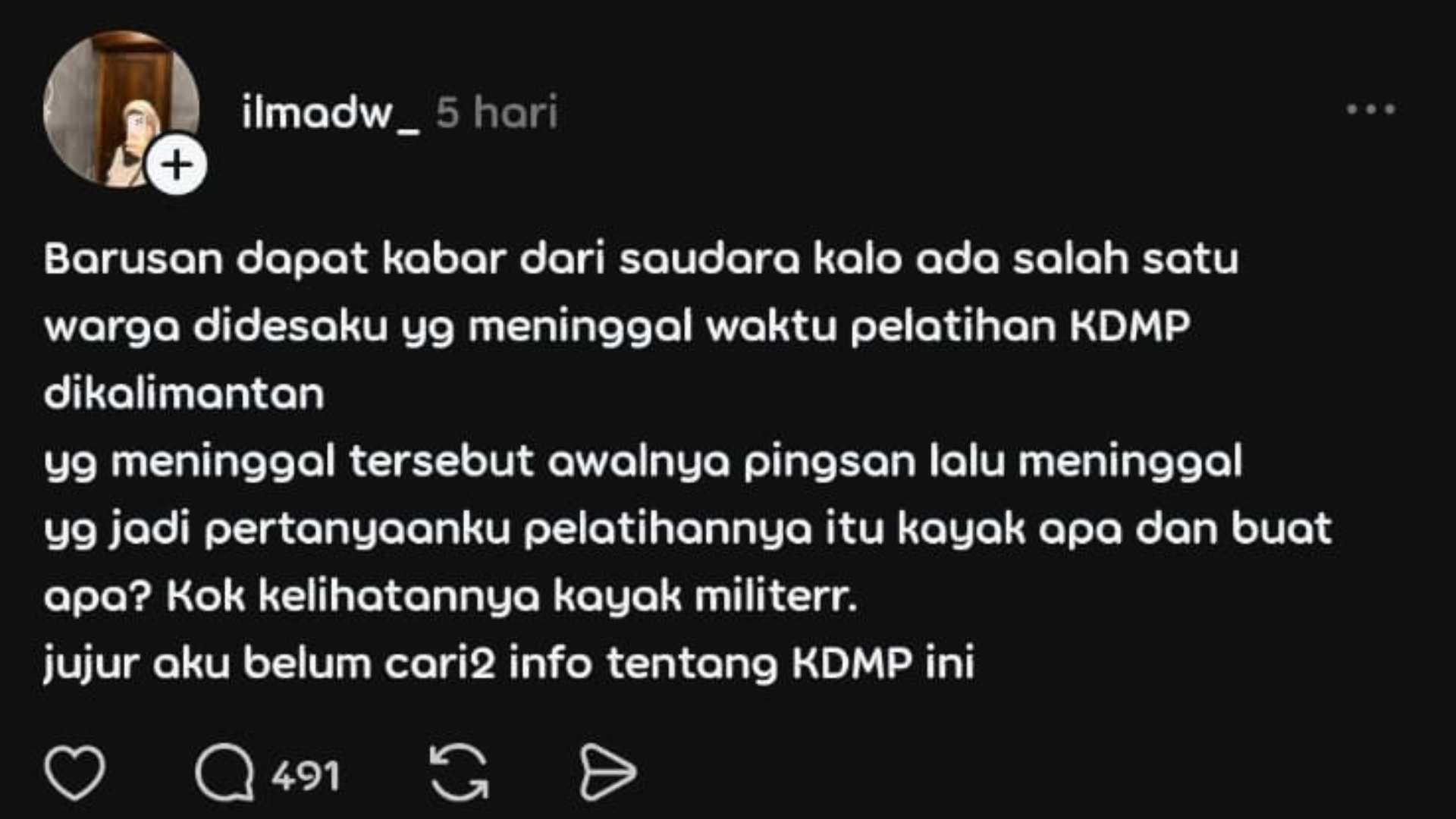 Sempat Dirujuk ke Rumah Sakit, Peserta Latsarmil KDMP Meninggal saat Pelatihan di Balikpapan
