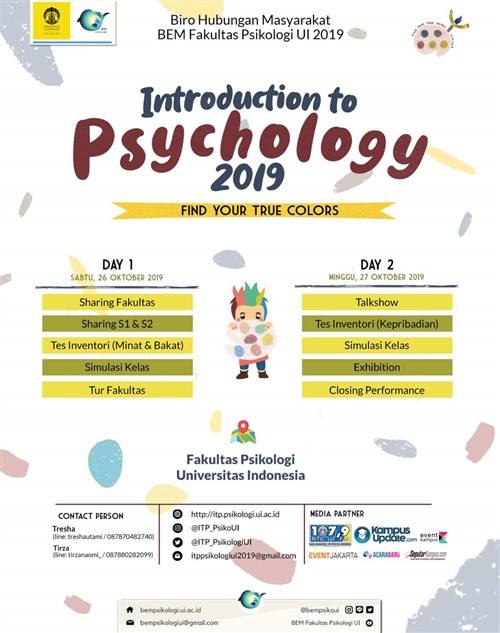Introduction To Psychology 2019 “Find Your True Colors”