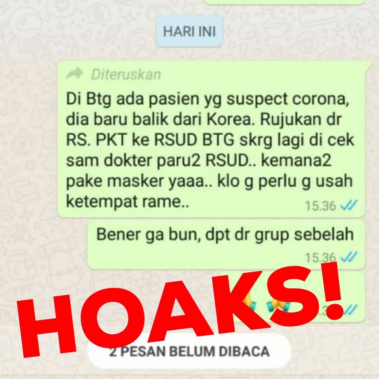 Viral Screenshoot Warga Lok Tuan Suspect Corona, Jangan Percaya !