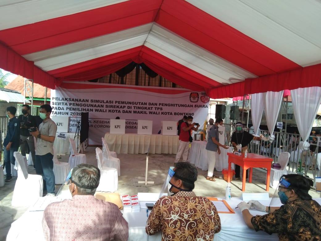 KPU Bontang Gelar Simulasi Pemungutan Suara ala New Normal