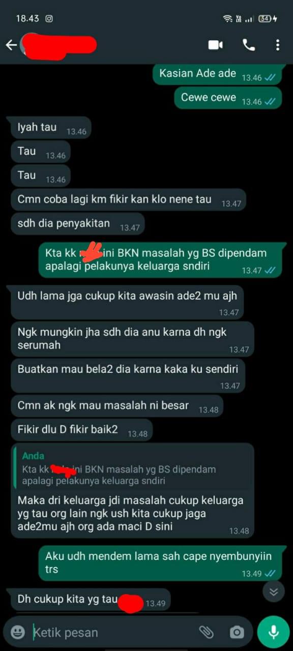 Bukti Percakapan Whatsap Korban Pemerkosaan Tanjung Laut Terbongkar, Polisi Segera Dalami