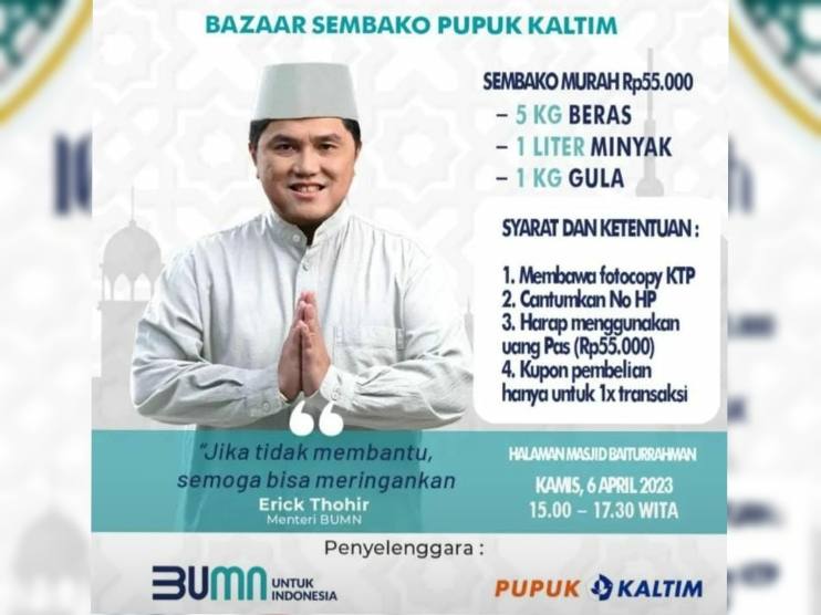 Bazar Murah PKT Hari Ini! Cuman Rp 55 ribu Bisa Bawa Pulang Beras, Minyak dan Gula Pasir