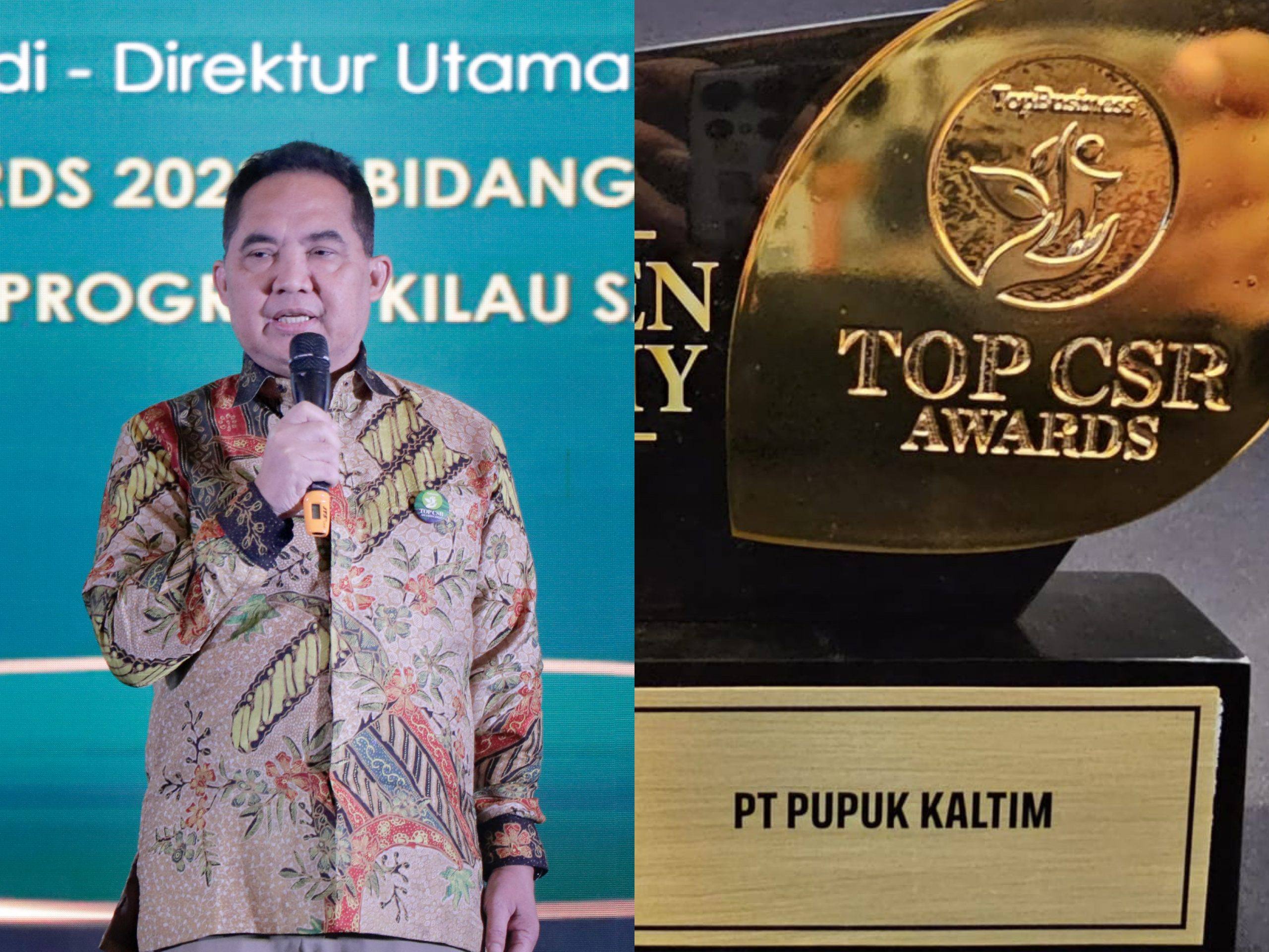 Terbaik 3 Tahun Berturut, Pupuk Kaltim Raih Golden Trophy TOP CSR Awards 2023