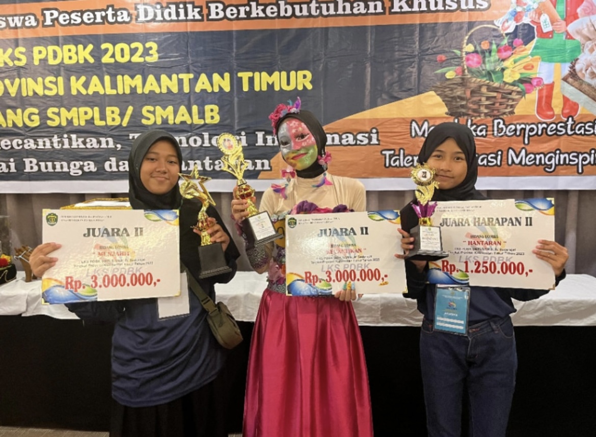 3 Siswi SLB Bontang Raih Juara di LKSN-ABK Tingkat Provinsi Kaltim