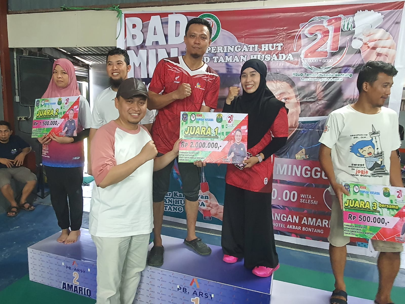 Badminton Turnament HUT RSUD ke-21 Berakhir, Tim IGD A Boyong Juara 1