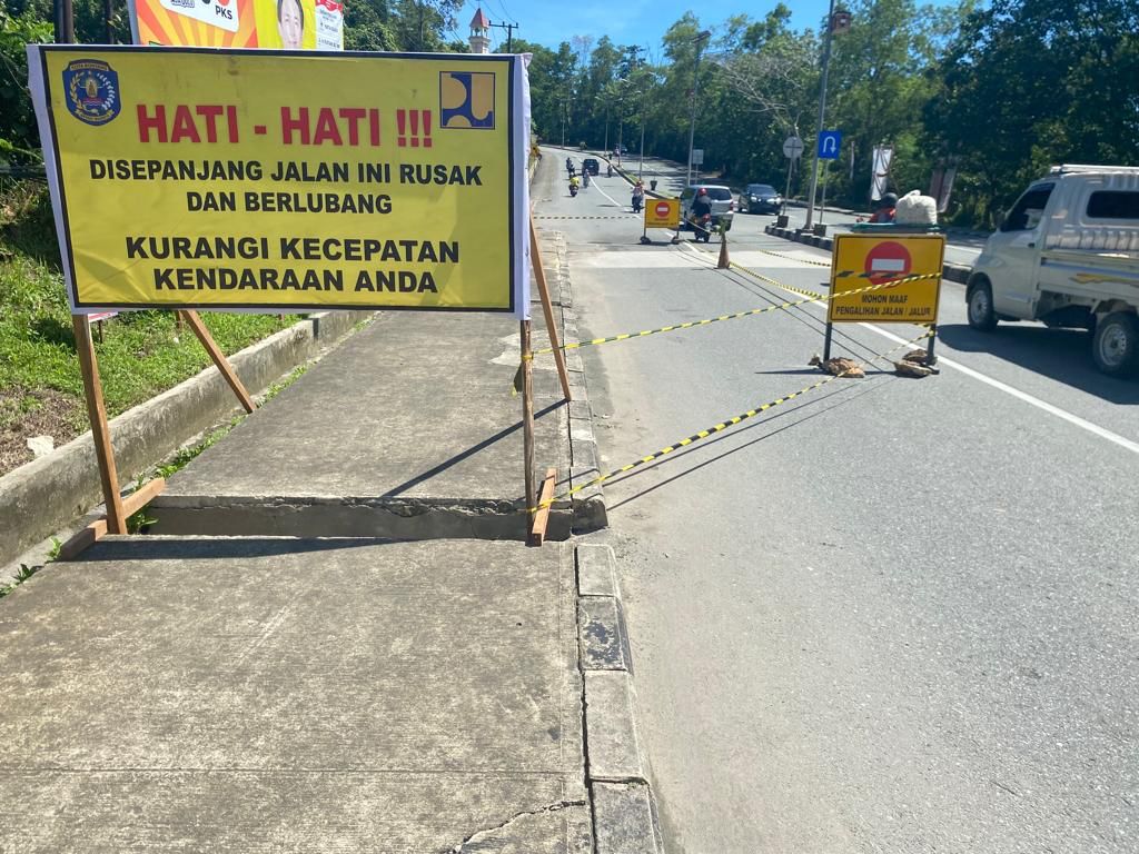 Waspada Jalan Bergelombang Arah Loktuan, Guntung, dan Area Perusahaan, Bahayakan Pengendara